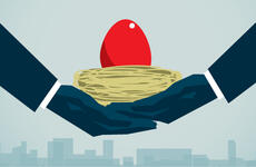 Graphic of someone holding a nest egg