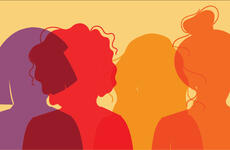 Colorful silhouettes of women