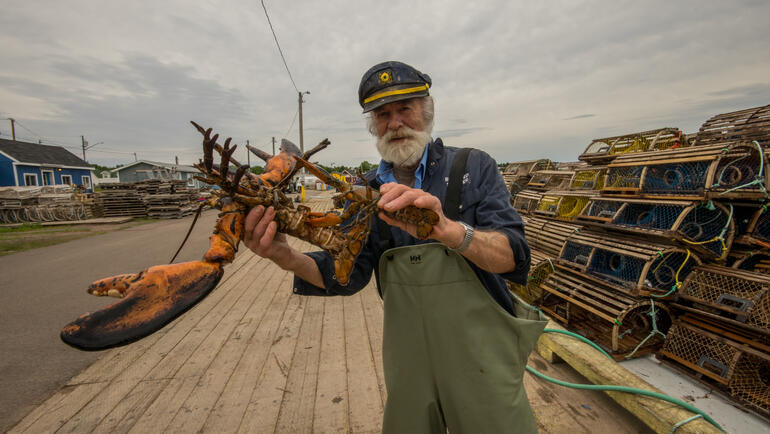 Man holding Lobster