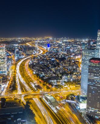 City at Night, Tel-Aviv-Yafo, Israel