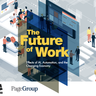 Logo with sponsors of the Future of Work Brazil conference.