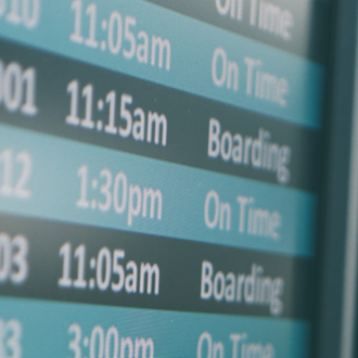 Image of airline schedule board