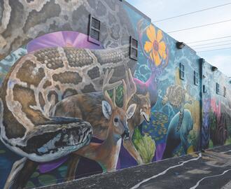 "The Anthropocene Extinction" mural uses VR technology to stress the importance of biodiversity.  