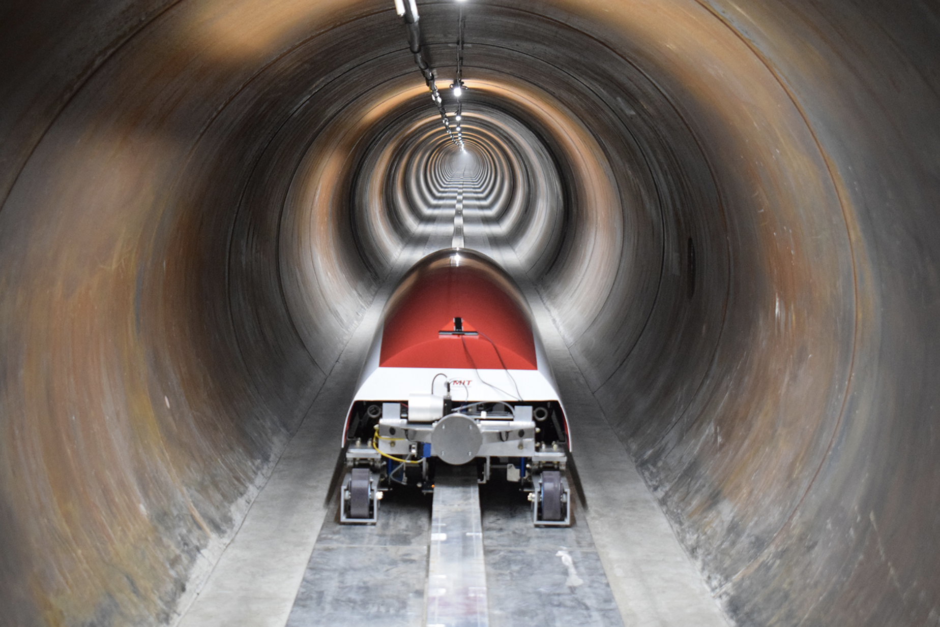 MIT team successfully launches hyperloop pod. Pod in tunnel at 250 MPH