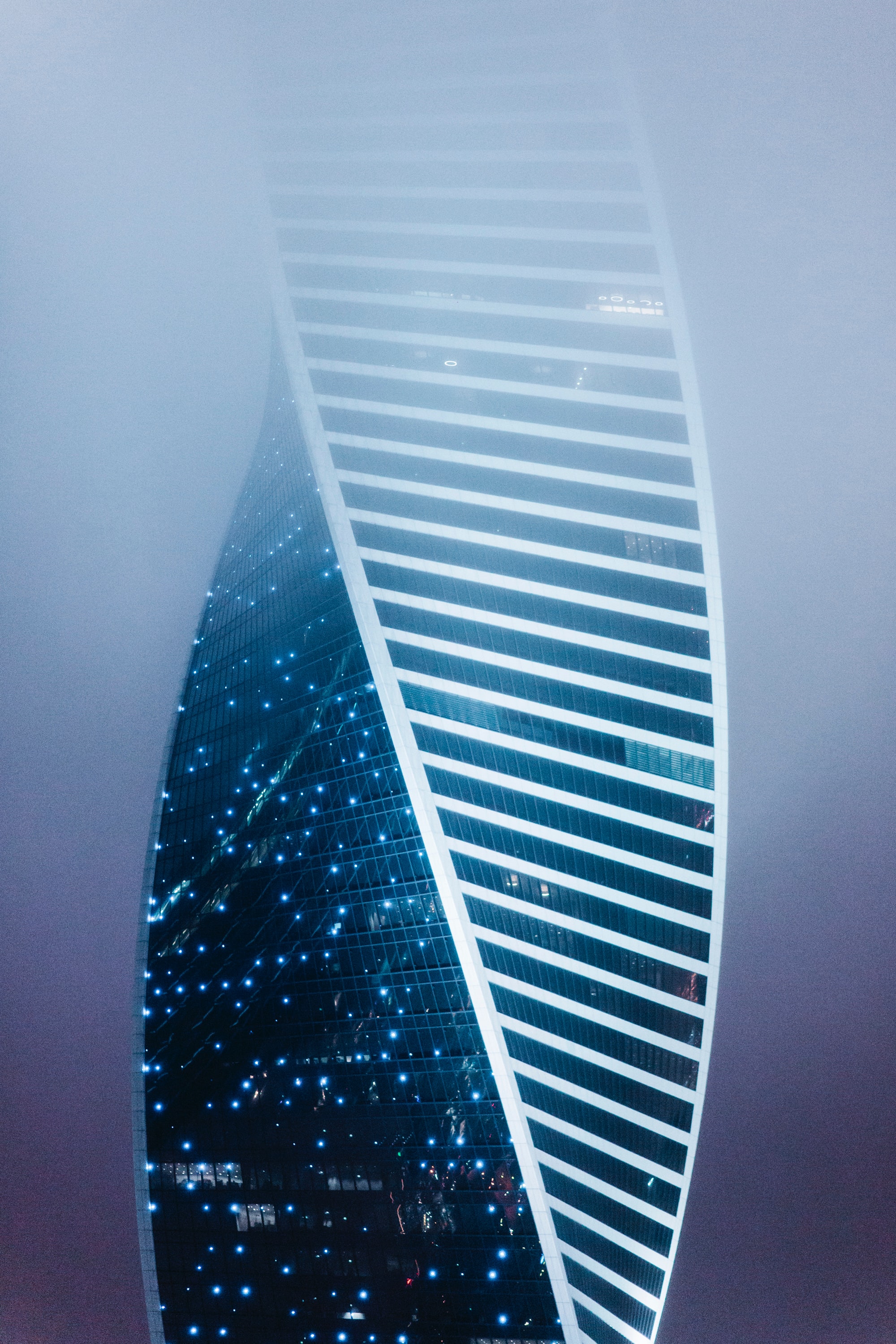Graphic of building twisting like a DNA strand