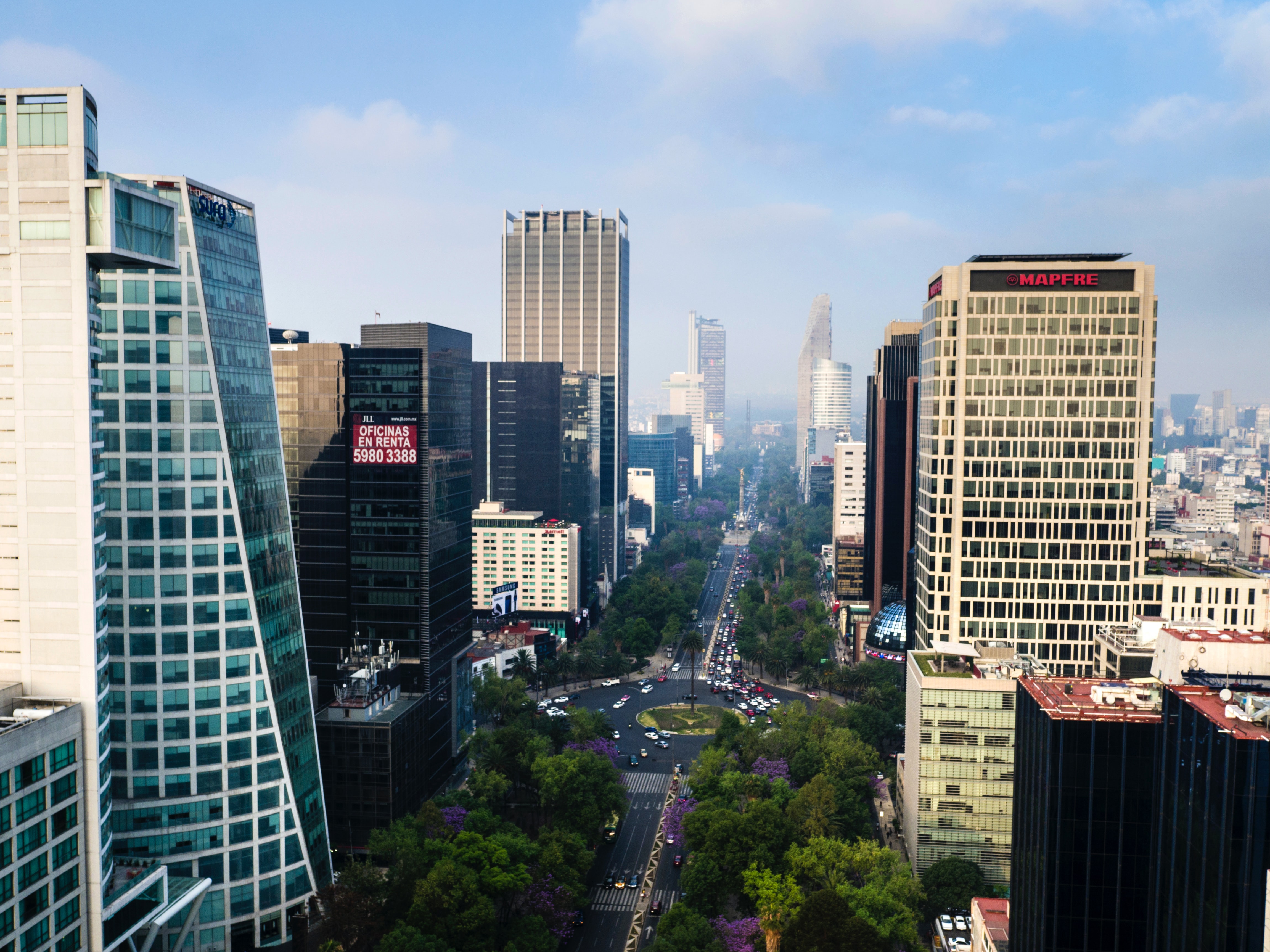 View of Avenida Paseo de la Reforma in Mexico City