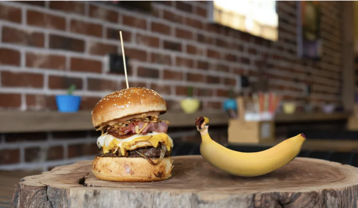 Burger and banana