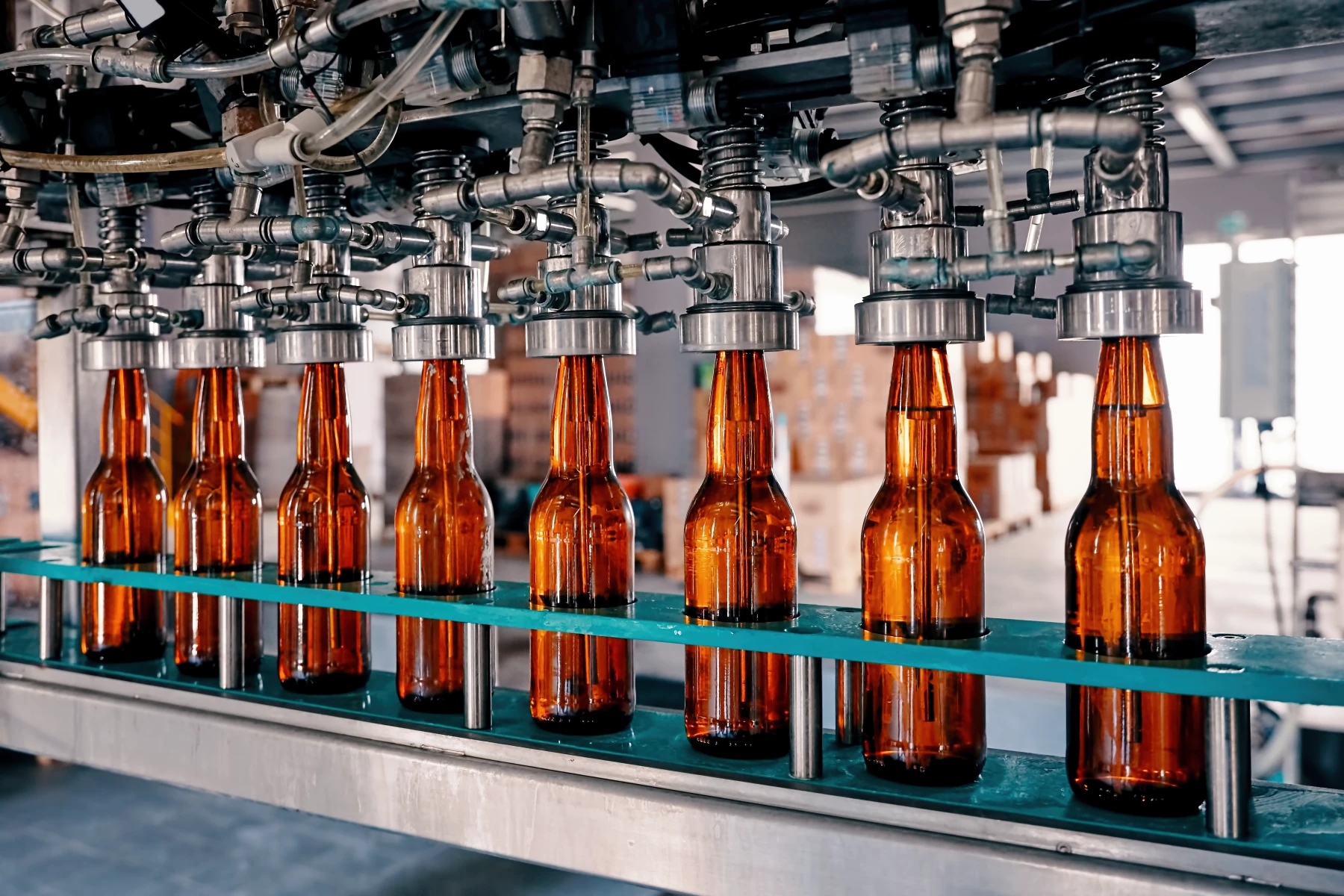 Beer bottling assembly line