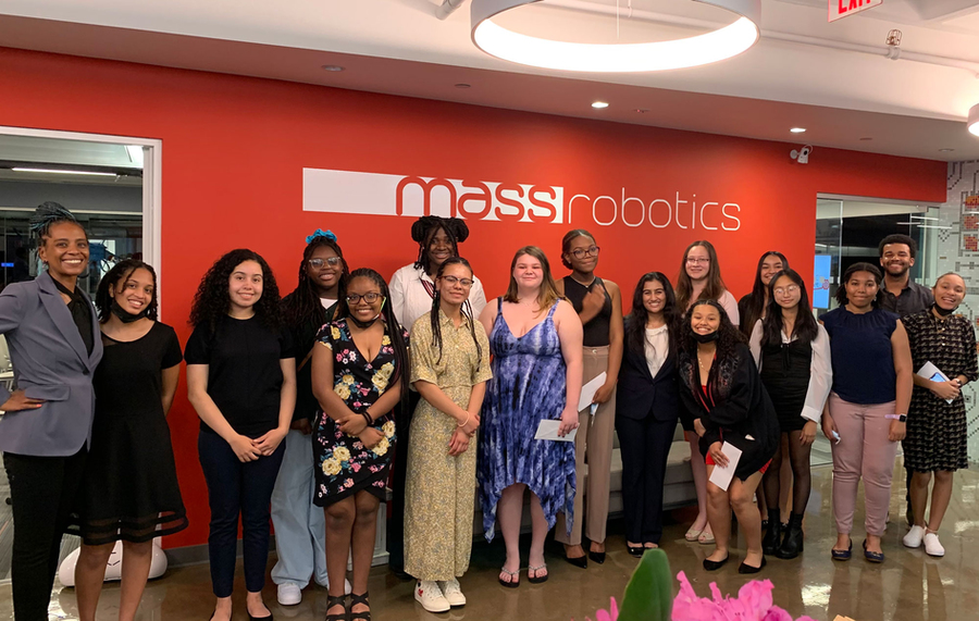 Students participate in one of the educational programs at MassRobotics.