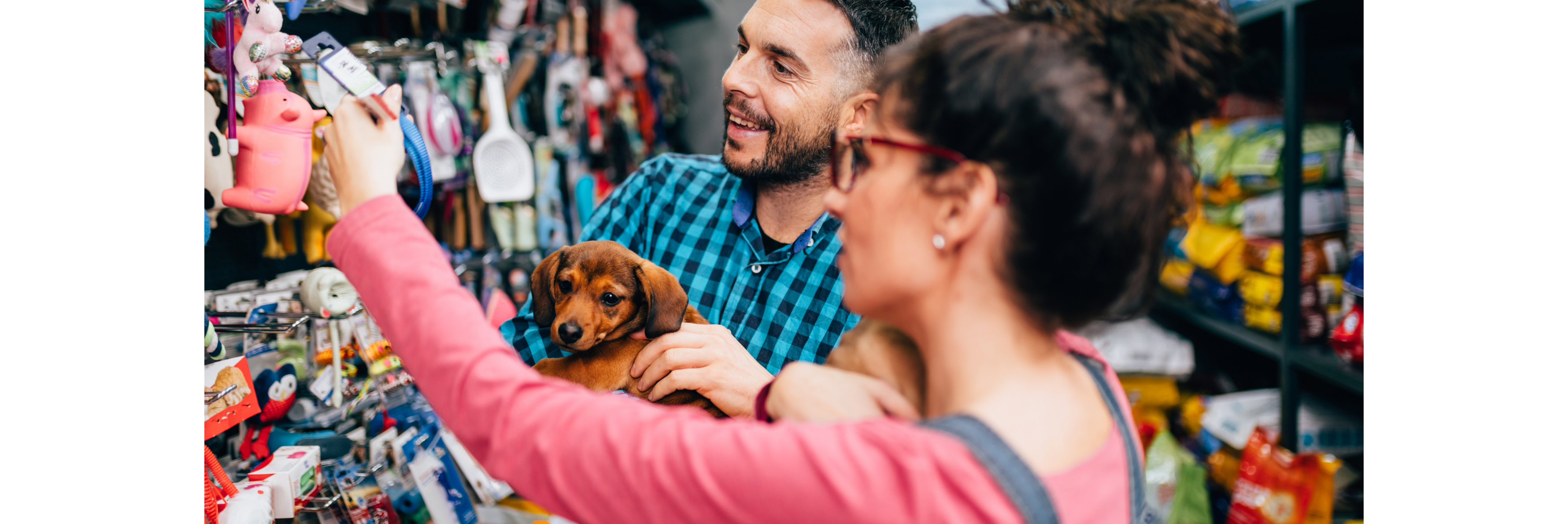 Customers shopping for their pets