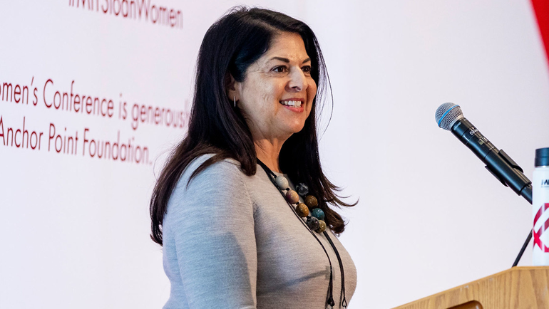Aliza Blachman O’Keeffe onstage at MIT Sloan Women's Conference