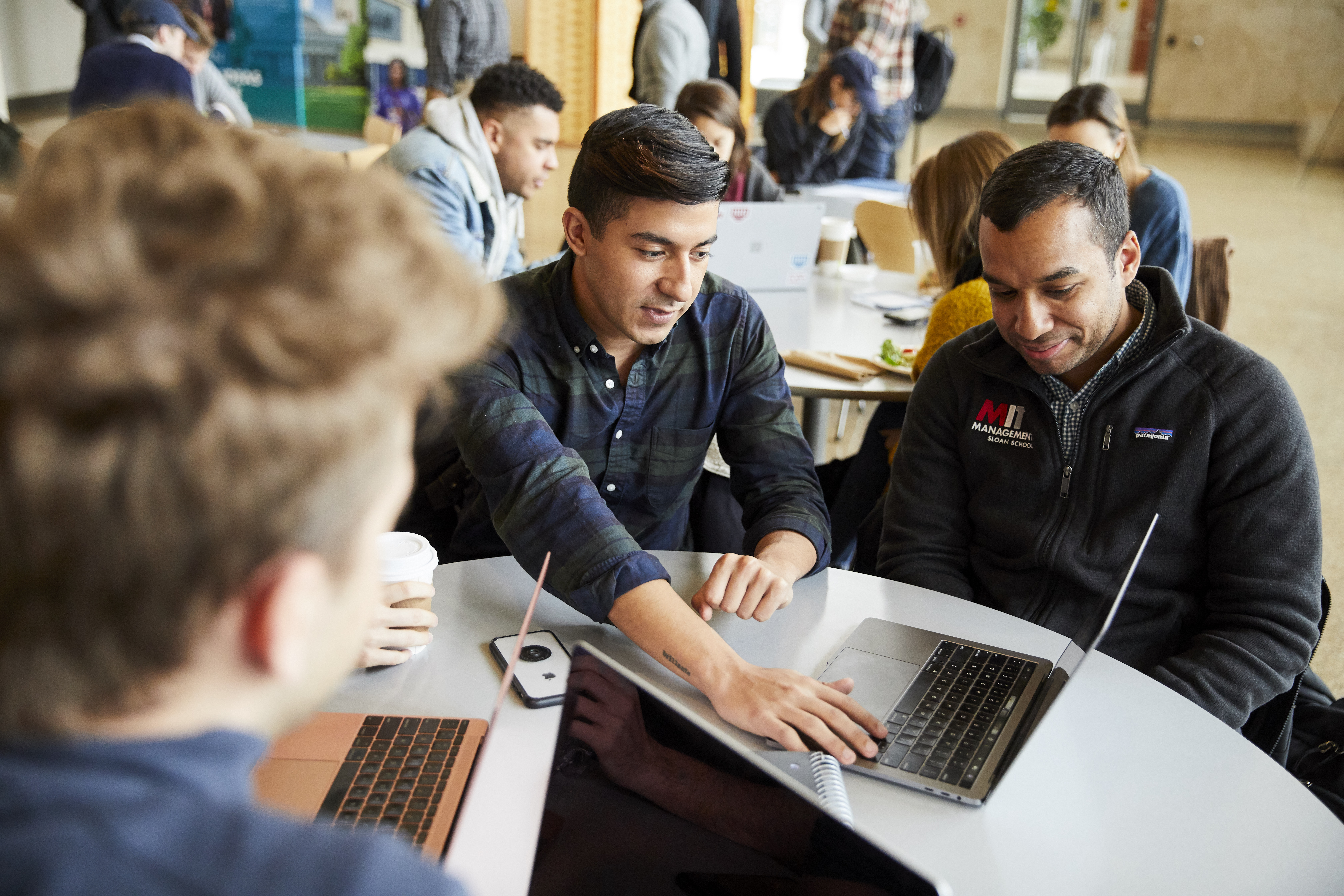 Students learning from each other