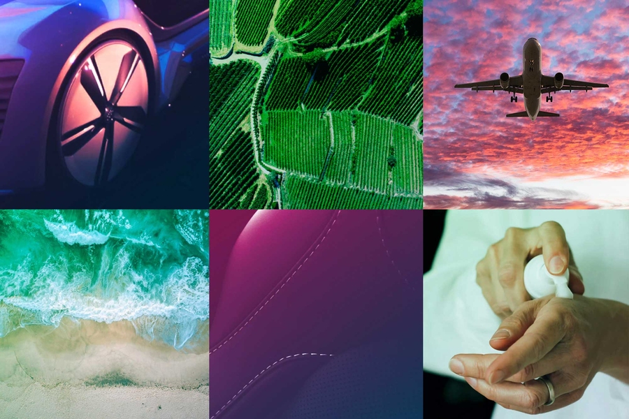 Collage of images of petroleum products and nature