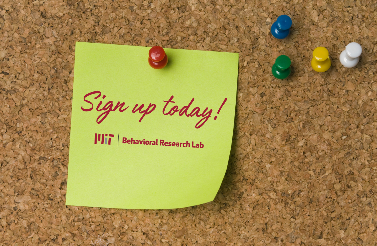 Post-it note that reads "Sign up today!"