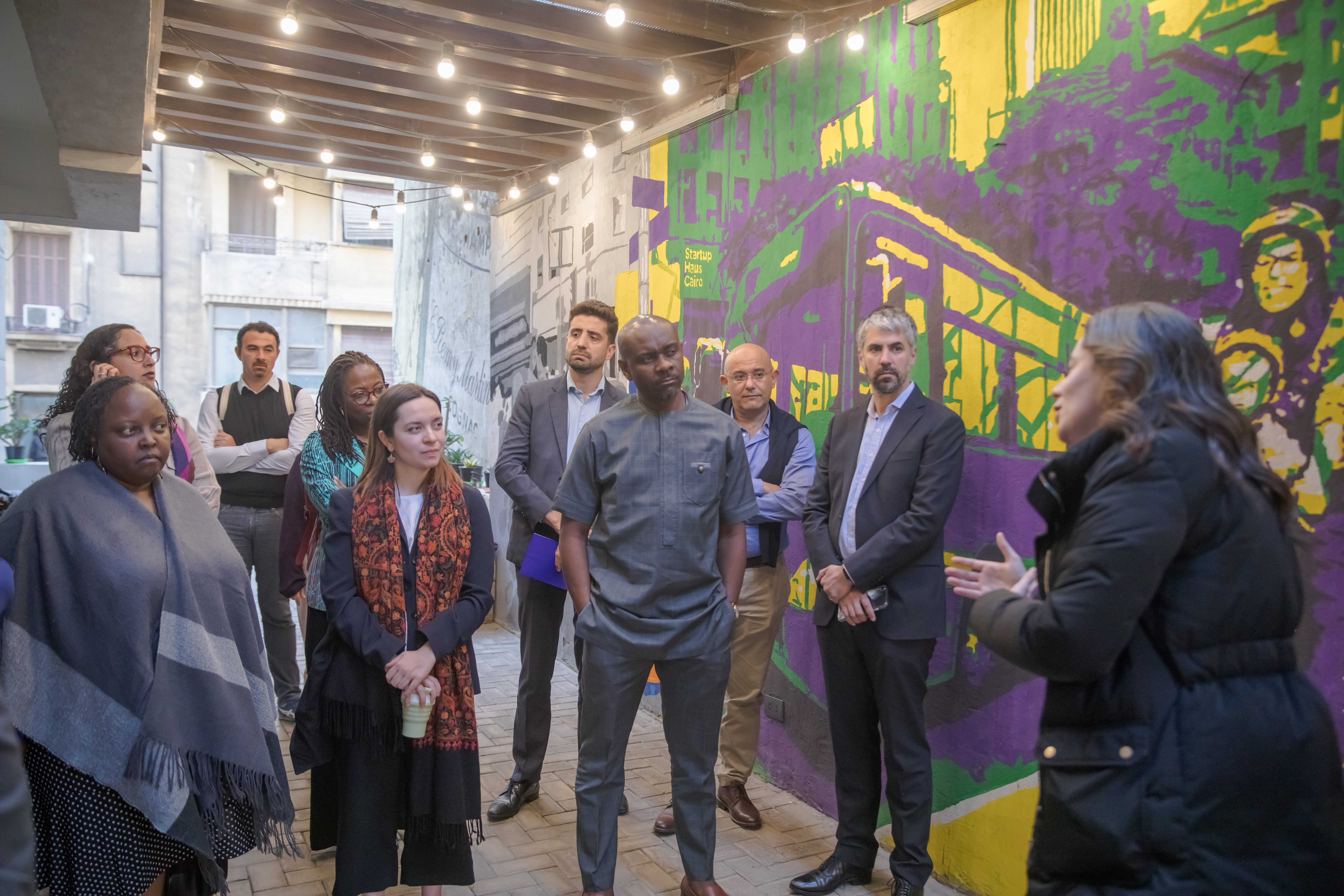 Group of students visiting a site