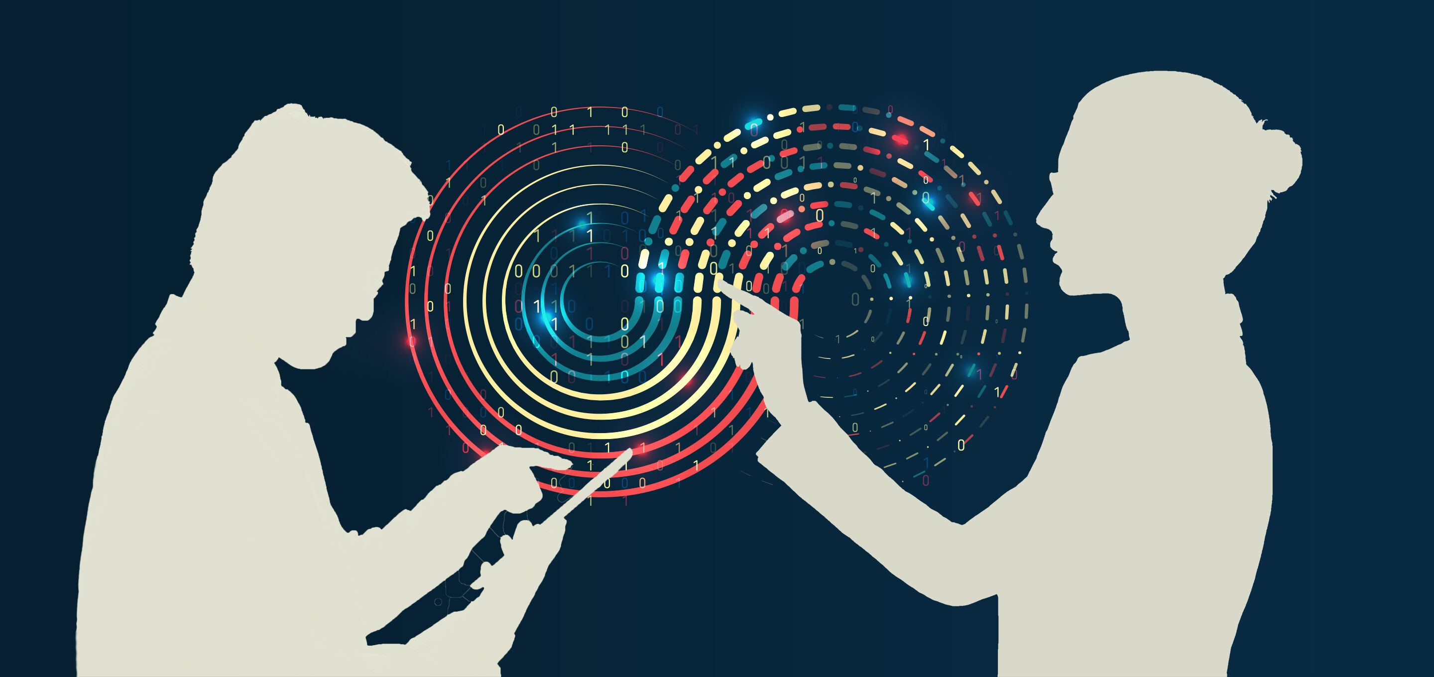 Illustration of information being delivered via AI 