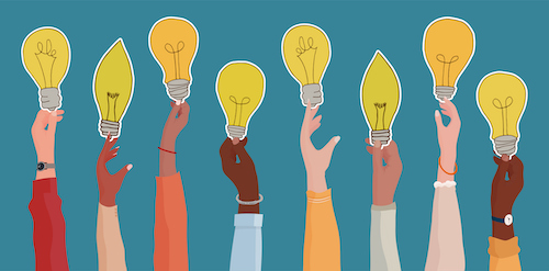 hands holding light bulbs