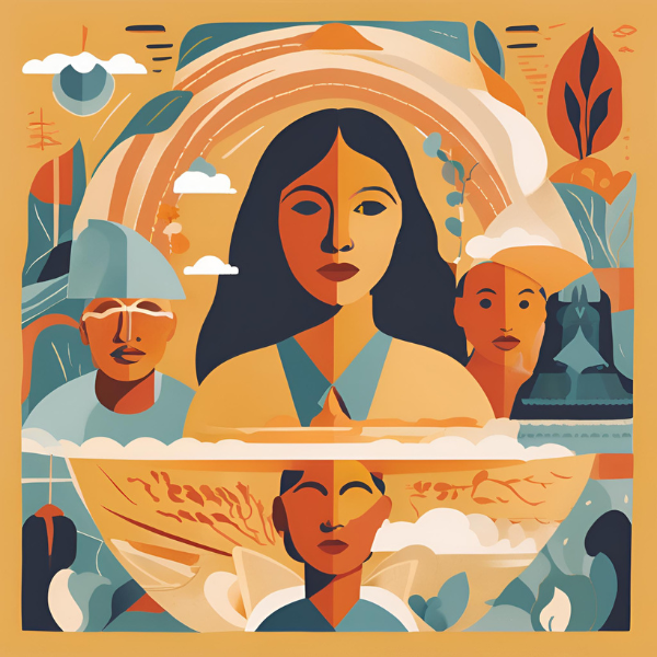 Graphic of multiple peoples faces