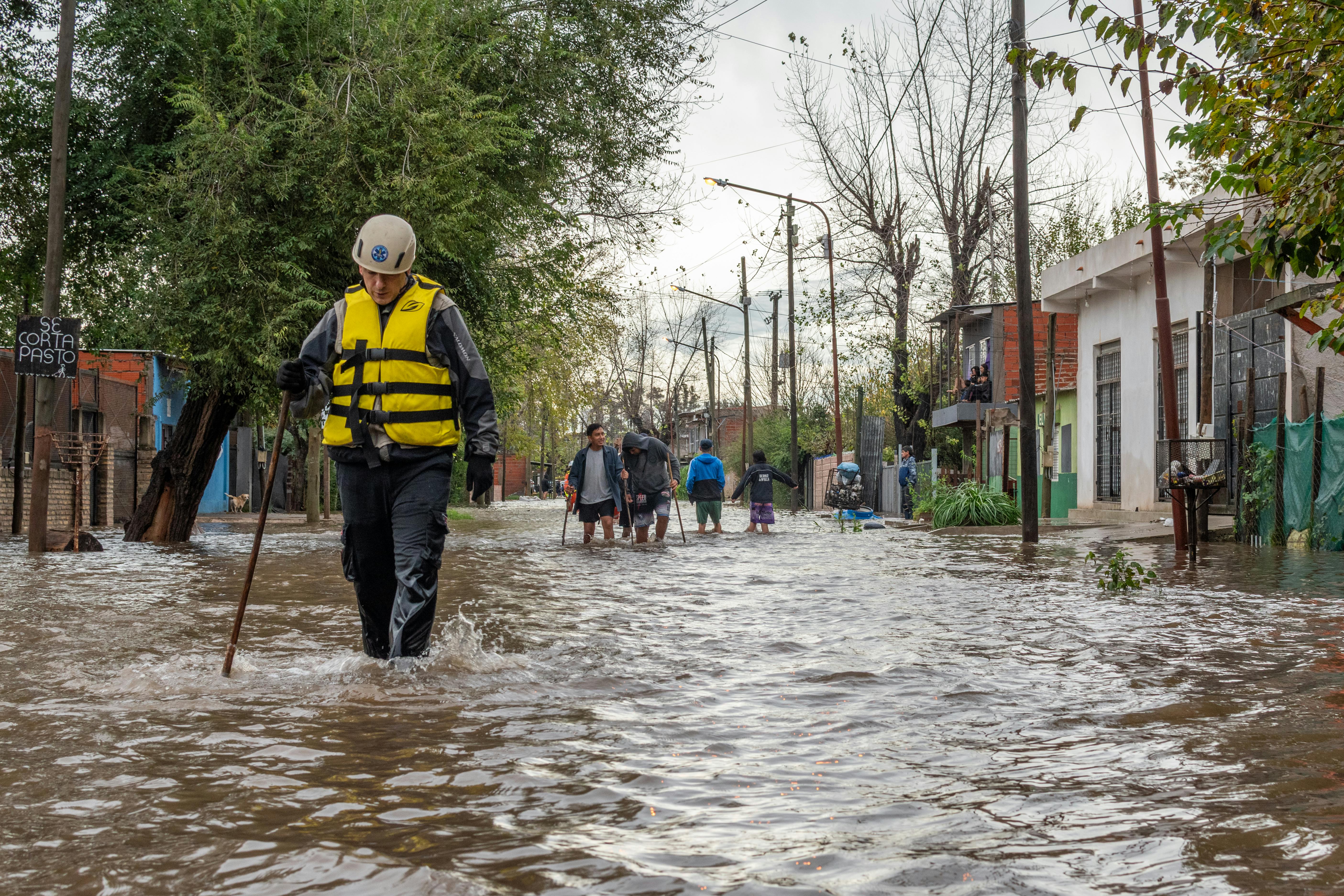 Flood Rescue Operation in Buenos Aires Street