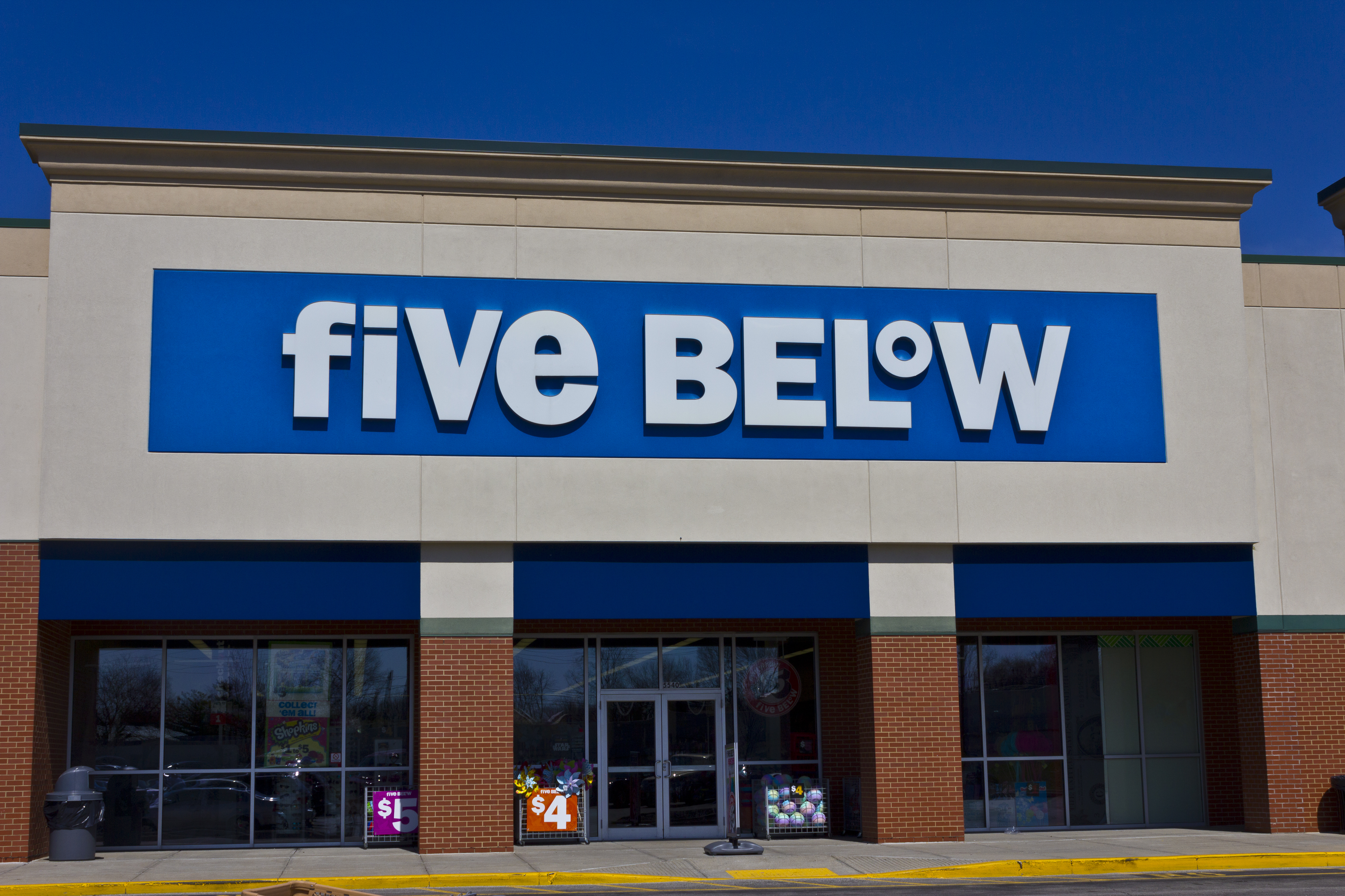 Front of five below store seen from front perspective