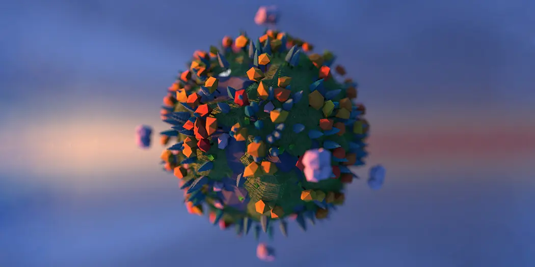 A minecraft-like rendering of the earth.