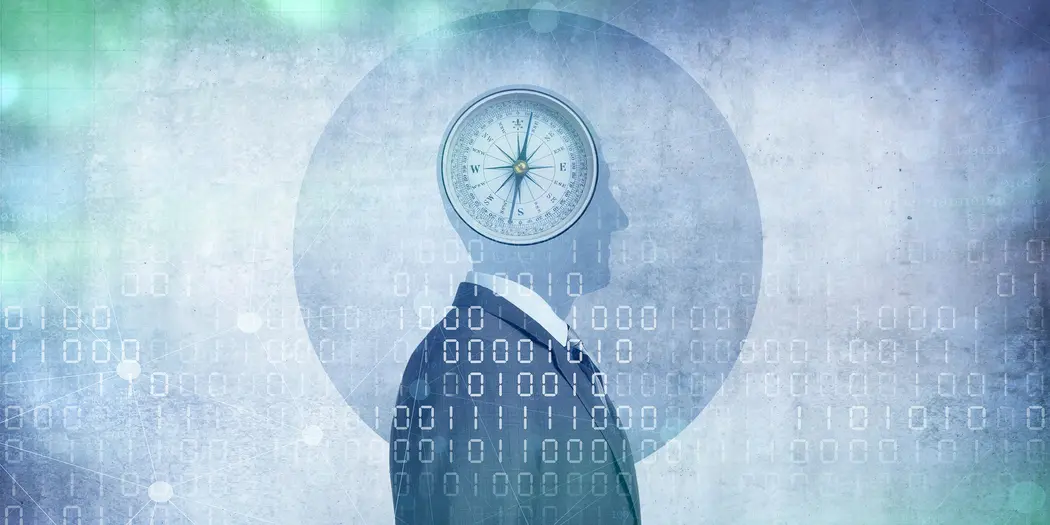 illustration of a figure with clock in their head