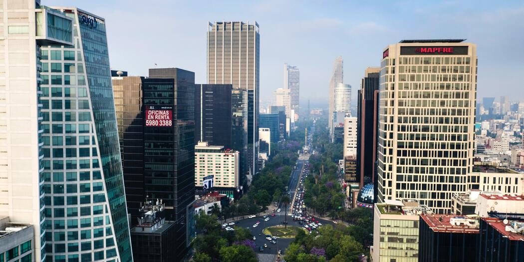 View of Avenida Paseo de la Reforma in Mexico City