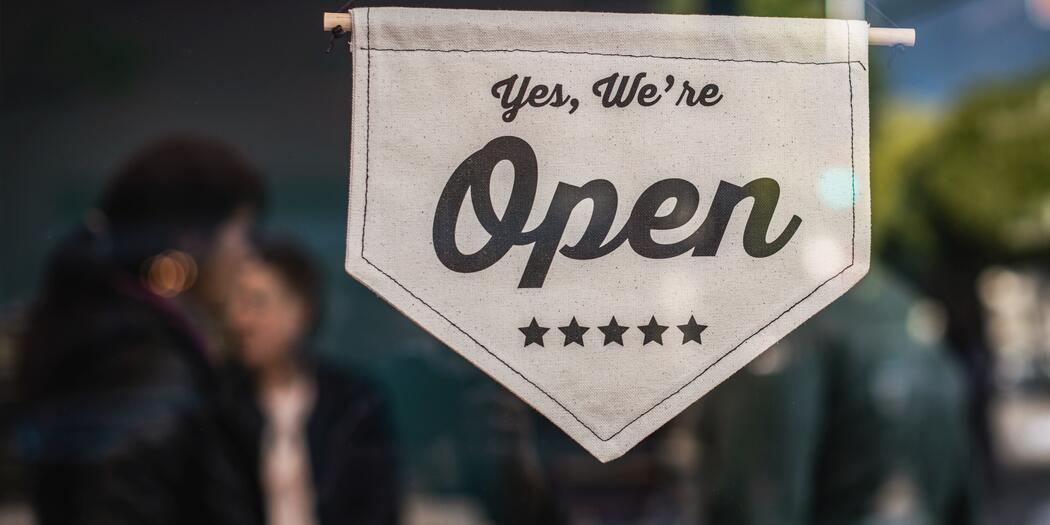 Sign in window that says yes we're open