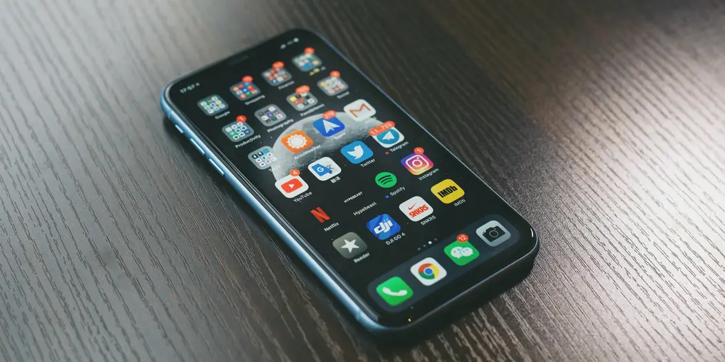 Cell phone on a table