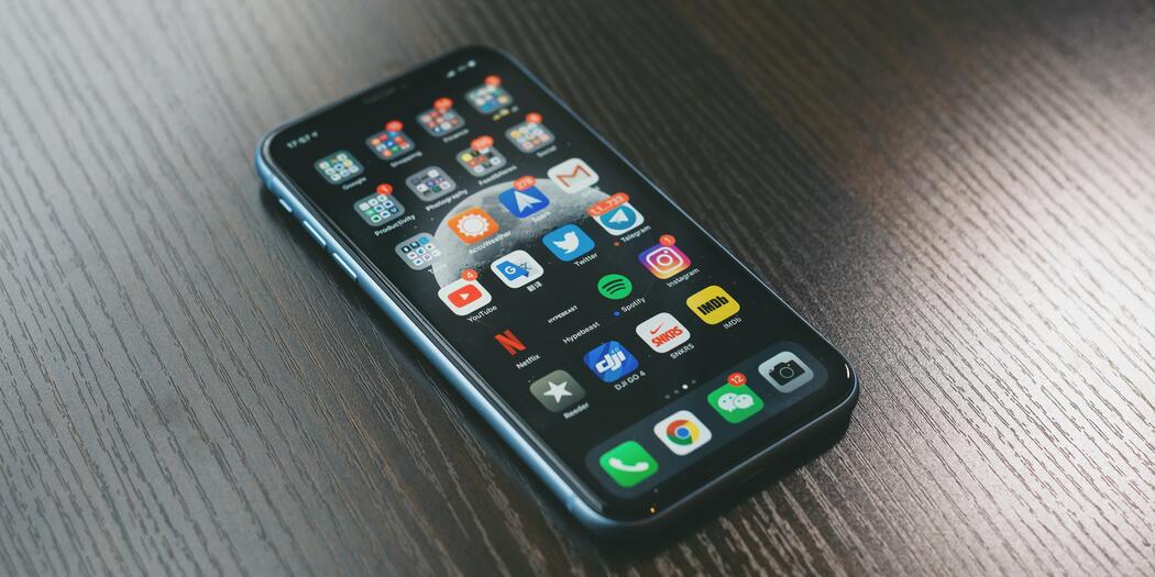 Cell phone on a table