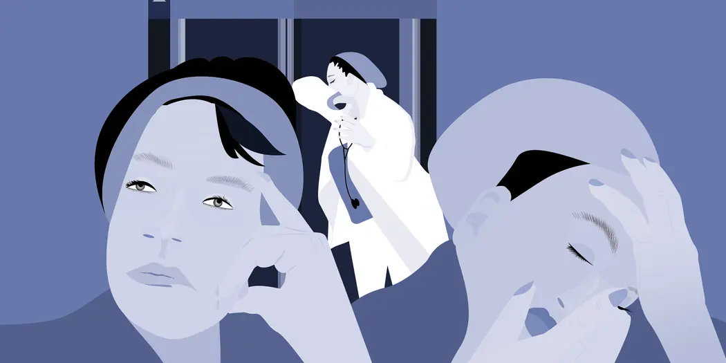 An illustration of physicians in distress
