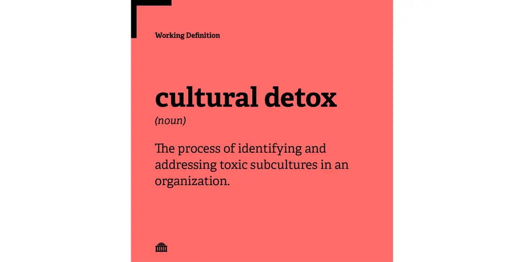 Cultural detox definition: The intentional downplaying of corporate sustainability goals to avoid public comment and uninformed scrutiny. 