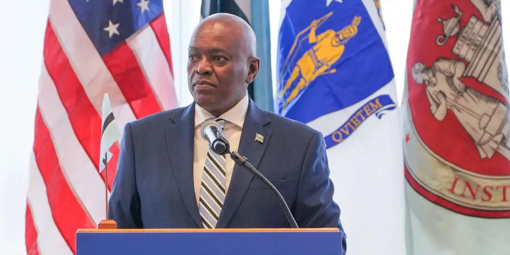 President Mokgweetsi EK Masisi of Botswana speaking at the conference.