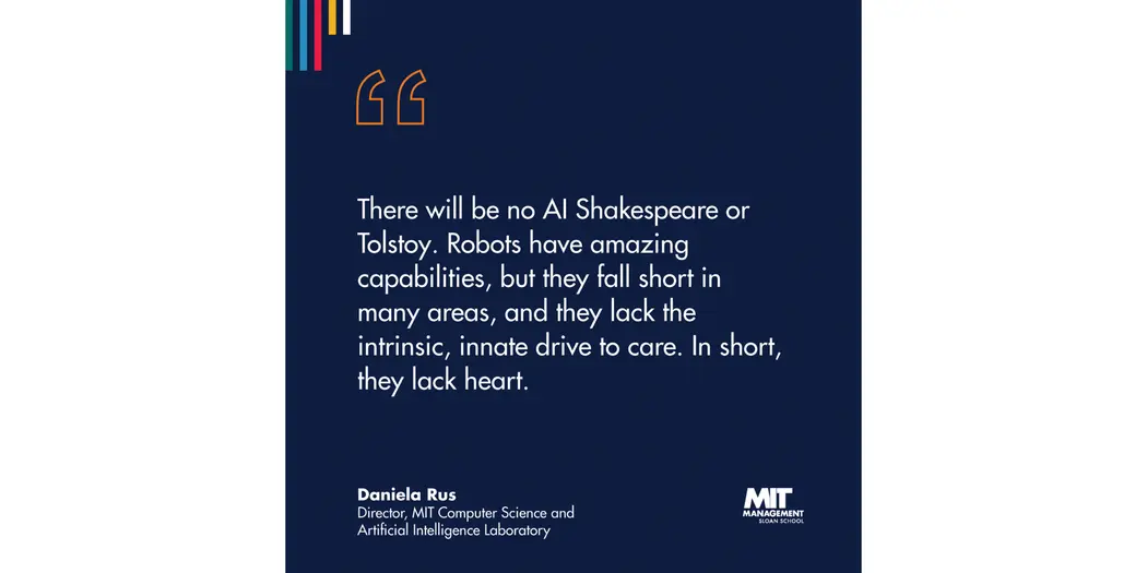 A blue square with white letters that reads “We’re not here for knowledge for knowledge’s sake. We’re here to apply that knowledge to the world’s greatest problems.” Bill Aulet, Managing Director, Martin Trust Center for MIT Entrepreneurship 