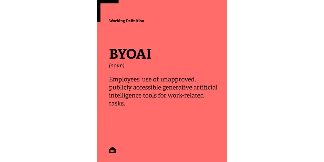 BYOAI Working Definition: Employees’ use of unapproved, publicly accessible generative artificial intelligence tools for work-related tasks.