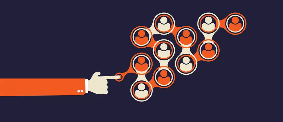 Finger tapping into network of people