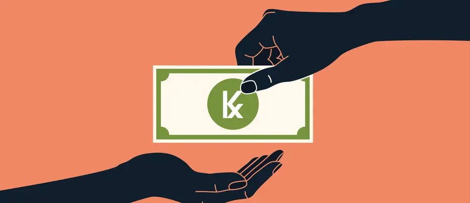 Illustration of hand giving Kenyan schilling