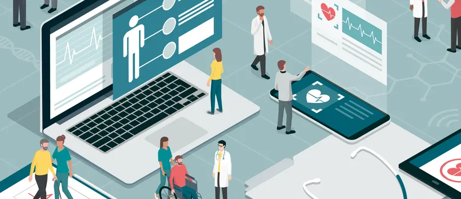 Illustration of healthcare digital technology