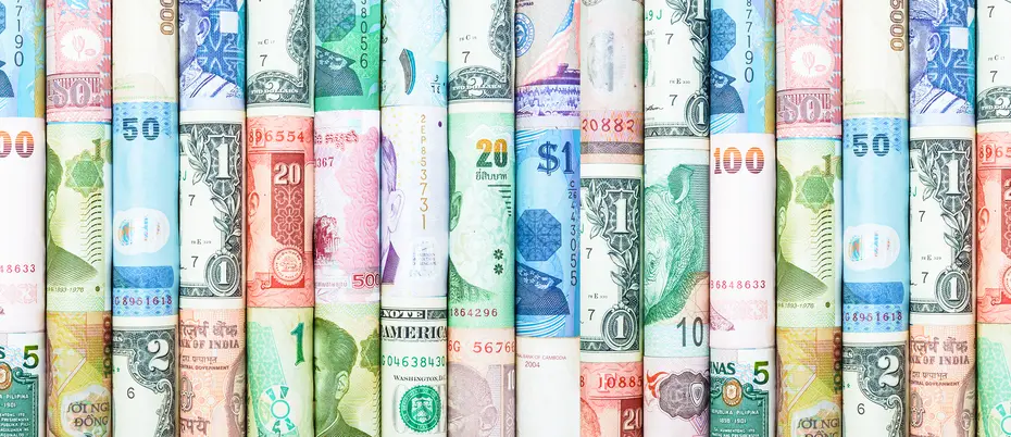 Various international currencies