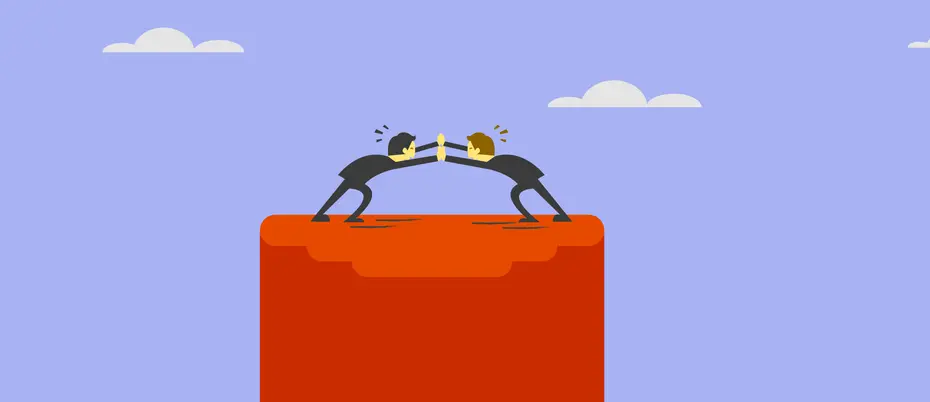 Illustration of two people fighting