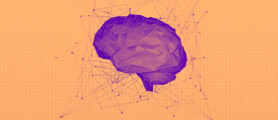 Illustration of human brain, mapped and analyzed