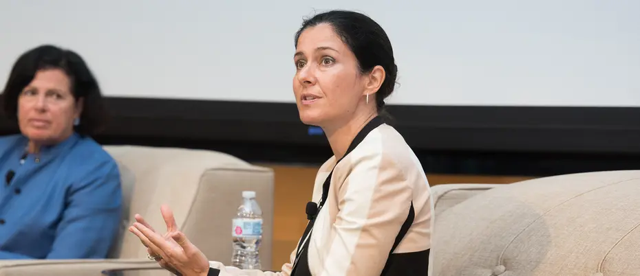 Martha Samuelson and Rebecca Kirk Fair of Analysis Group speaking at MIT