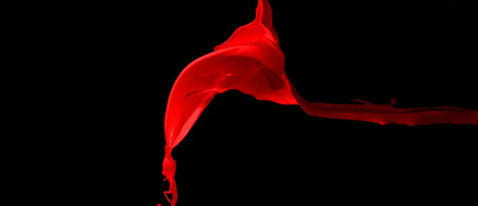 Red splash of paint resembling a flag