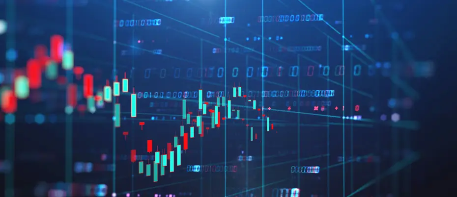 3d graph, green and red on blue