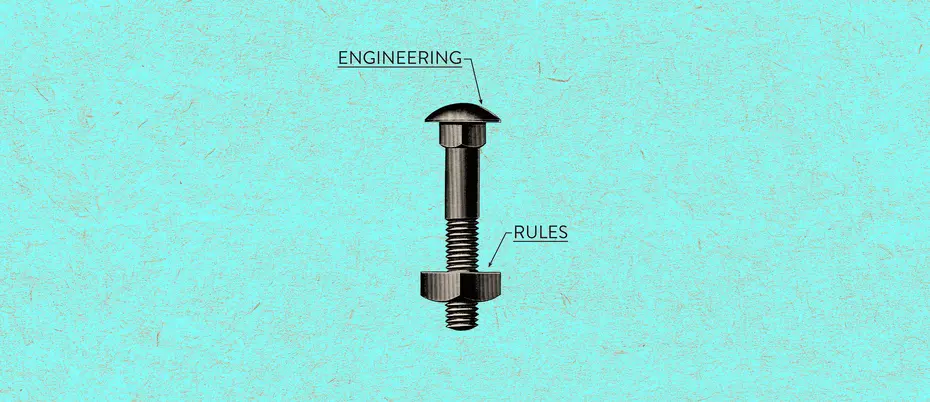 Graphic adapted from Engineering Rules book cover