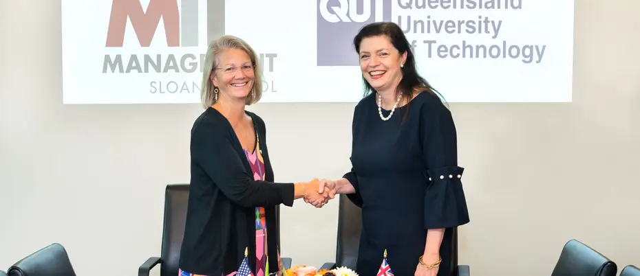 From left to right: Kris Schaefer, Senior Associate Dean of MIT Sloan School of Management, and Robina Xavier, Executive Dean of QUT Business School
