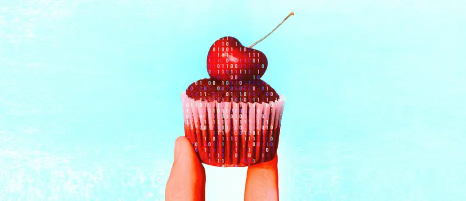 Cupcake filled with binary code data