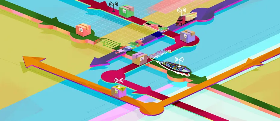 colorful intersecting lines representing new supply chain technologies