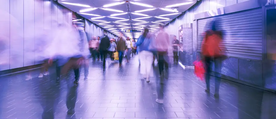 Pedestrians walk in the Fulton Street subway station in New York City in 2018. The city suffered one of the largest outbreaks of COVID-19 in 2020.