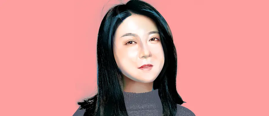 A photoillustration of Databento CEO Christina Qi